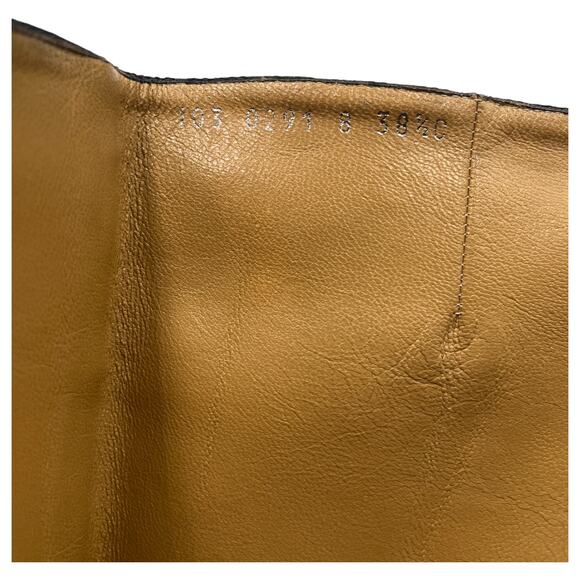 Gucci Vintage Canvas Monogram Block Heels Knee High Boots Black 38.5C US 8.5C - Picture 14 of 14